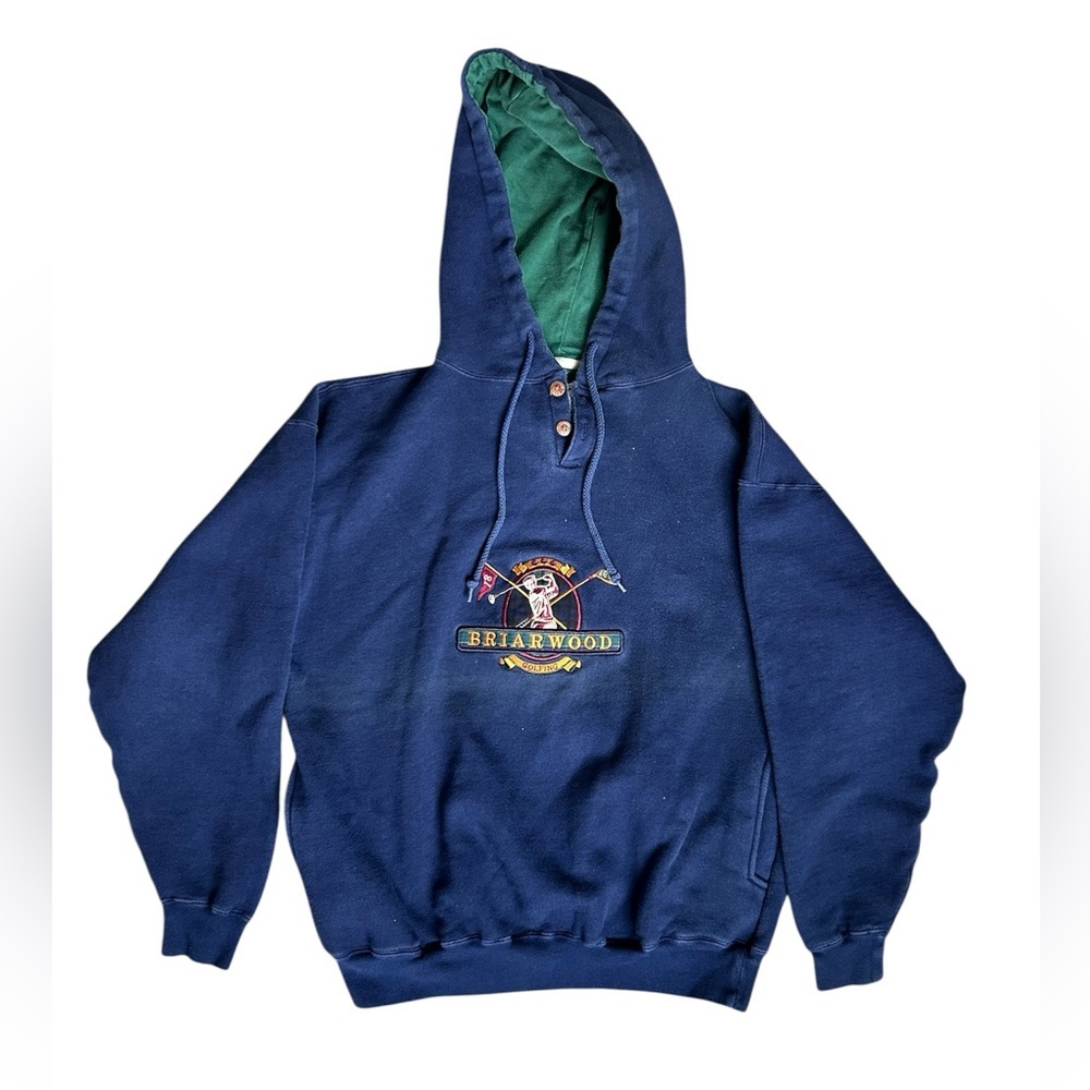 Vintage Oarsman Embroidered Golfing Hoodie with side pockets large